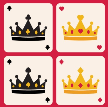 Flat Crown Poker Vector