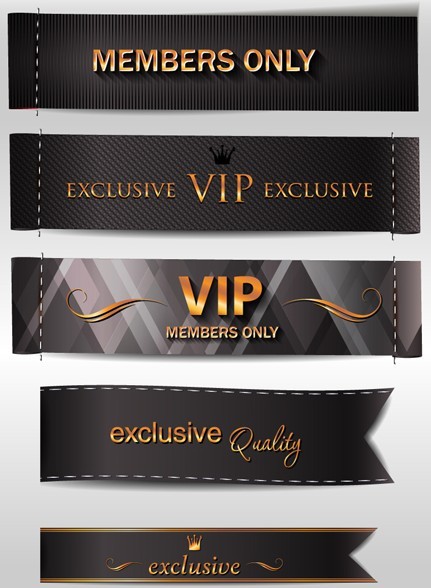 Dark VIP Card Design Templates Vector