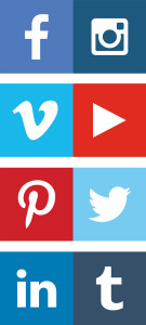 8 Block Social Icons Vector