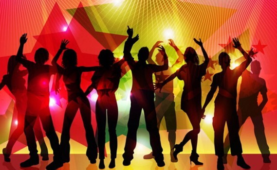 Night Party Silhouette Vector