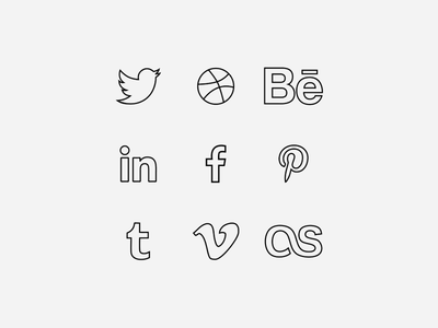 Social Line Icon Set Vector