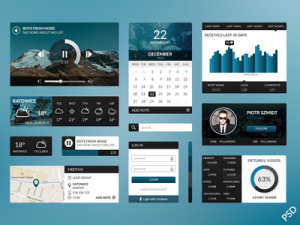 Fashion Dark Green UI Kit PSD