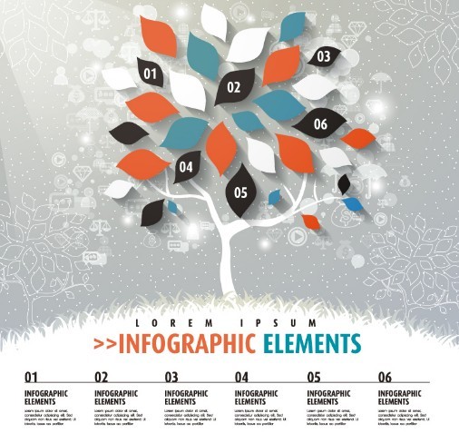 Colorful Infographic Options Tree Vector
