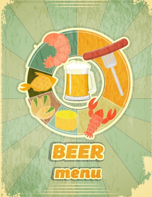 Vintage Beer Menu Template Vector