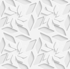 3D White Flowers Pattern Vector