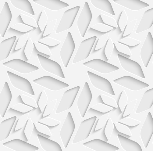 3D White Flowers Pattern Vector