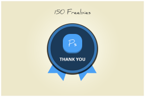 Blue Flat Badge Template PSD