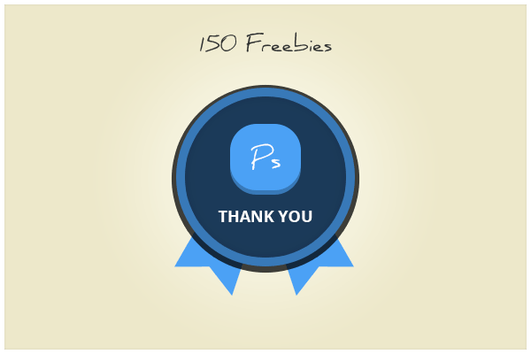 Blue Flat Badge Template PSD