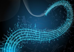 Curved Music Sheet Background Vector
