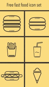 Fast Food Icon Set Vector