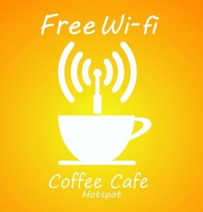 Coffee Cafe Free Hotspot WIFI Sign Vector