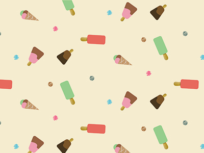 Seamless Ice Cream Pattern Vector