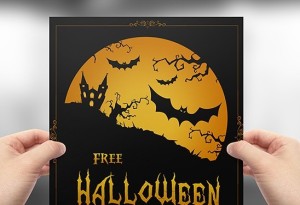Full layered Vector Halloween Flyer Template PSD
