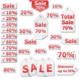 Red Sale Discount Label Set Vector