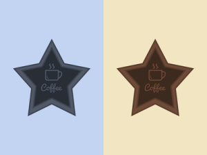 2 Colors Star Badges PSD