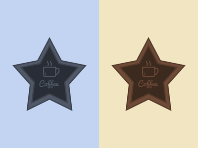 2 Colors Star Badges PSD