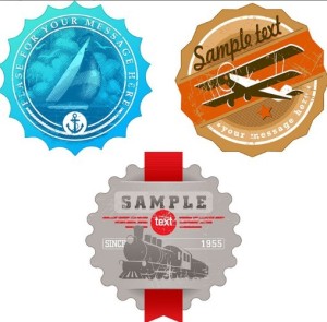Vintage Transport Badges Vector