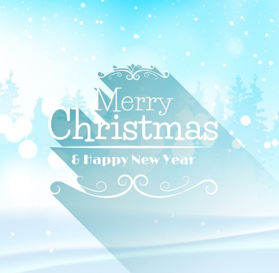 Long Shadow Christmas & New Year Background Vector