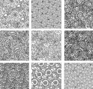 Flourish Vintage Pattern Set Vector