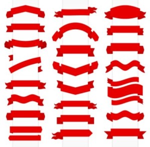 Red Ribbon Set Vector