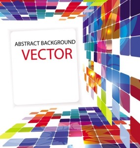 3D Colorful Blocks Background Vector 01