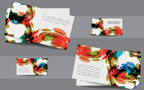 Abstract Watercolor Business Card Templates Vector