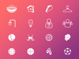 16 Sport Icons PSD