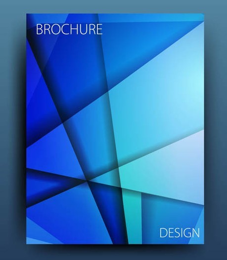 Blue Polygon Brochure Design Vector