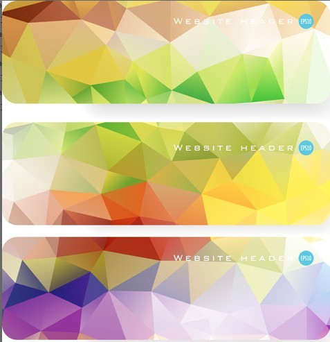 Colorful Polygon Banner Template Set 01