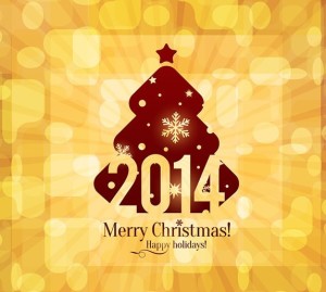 Elegant Orange Christmas & New Year Background Vector 02