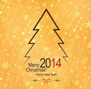 Elegant Orange Christmas & New Year Background Vector 04