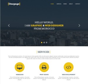 One Page Portfolio Website Template PSD