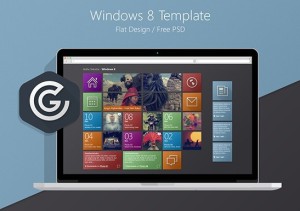 Windows 8 Metro Style Flat Template PSD