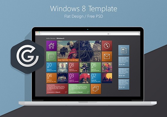 Windows 8 Metro Style Flat Template PSD