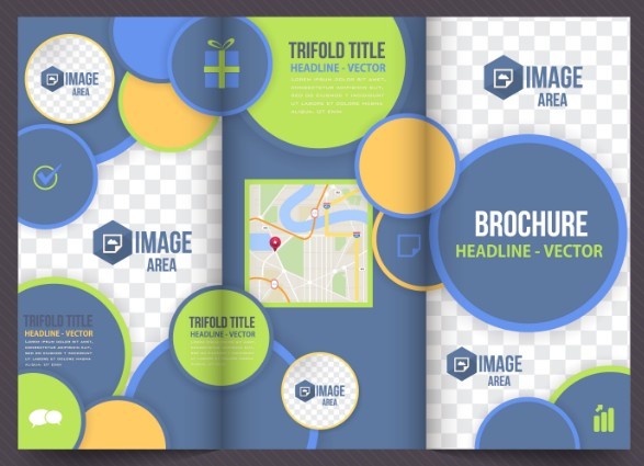 Business Tri-fold Brochure Template Vector