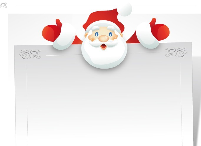 Cartoon Santa Claus Frame Vector