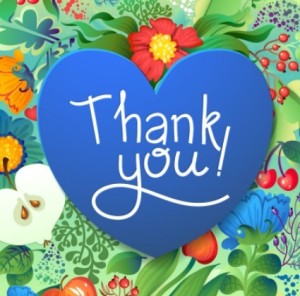 Blue Thank You Heart Vector