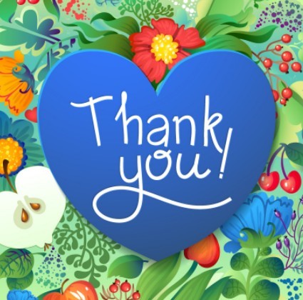 Blue Thank You Heart Vector