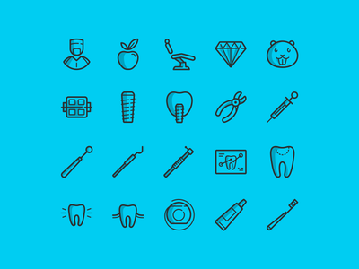 20 Dental Icons (PSD+Vector)