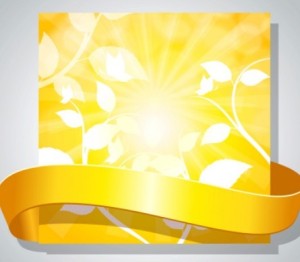 Yellow Ribbon Card Template Vector