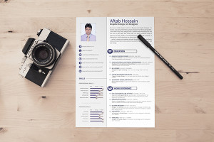 2 page Resume Template PSD