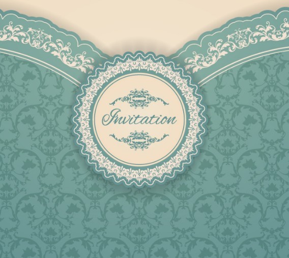 Elegant Vintage Invitation Card Vector