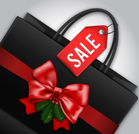 Christmas Sale Shopping Bag Template Vector