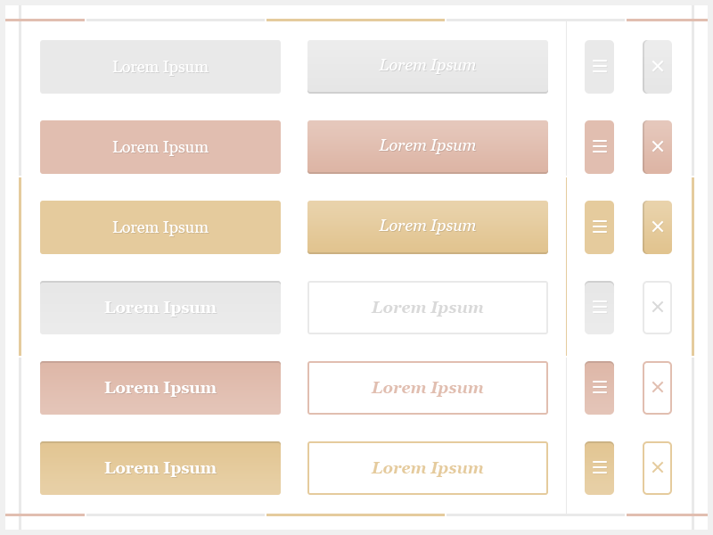 Stylish Flat Button Template PSD