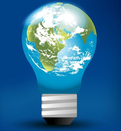 Earth Bulb Vector Illustration