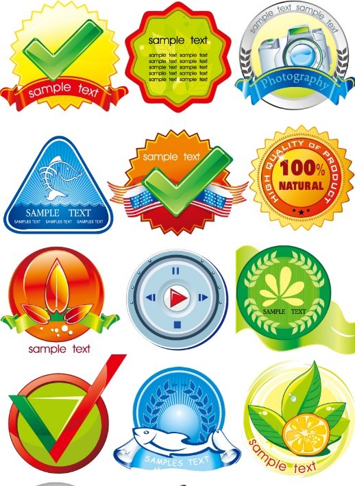 Creative Product Badges Pack Vector