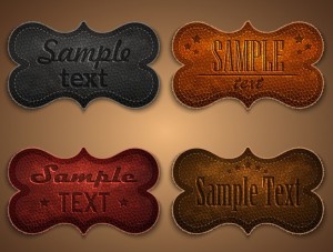 Vintage Leather Badge Set Vector