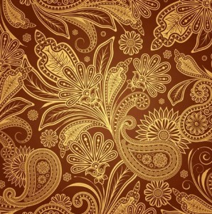 Vintage Gold Floral Pattern Vector 02