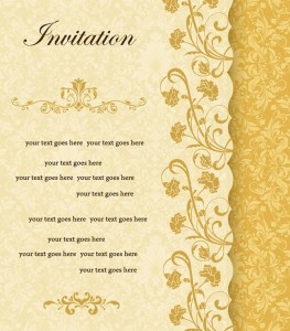 Vintage Yellow Floral Invitation Card Vector