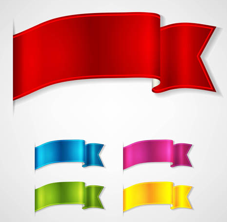 Glossy Ribbon Vector Set 02